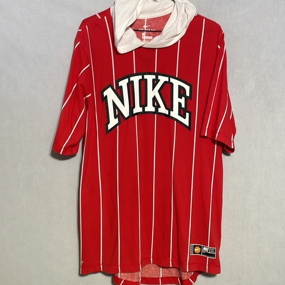 Nike Pinstripe Hooded Shirt Dri Fit - Picture 3 of 4